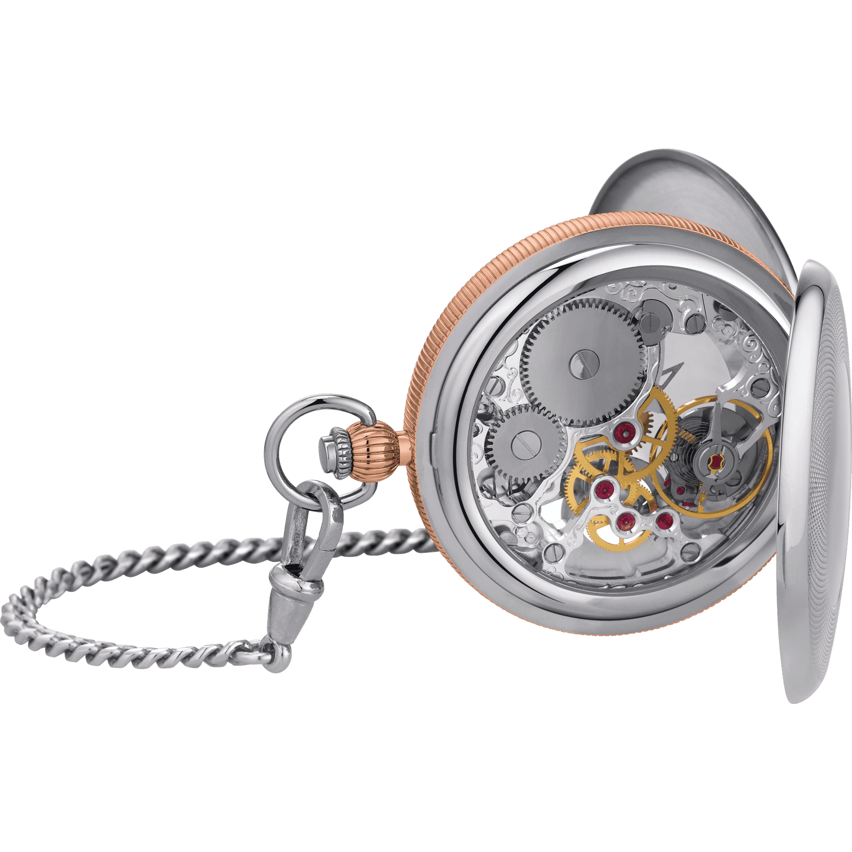 Tissot Bridgeport mechanical skeleton taskukello vitjalla T8594052927300 - Puustjärven Kello & Kulta